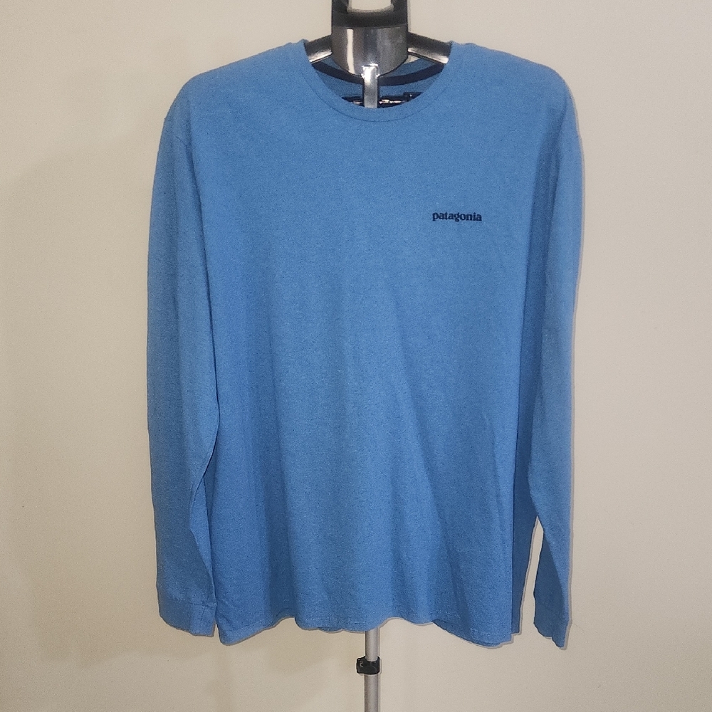 Patagonia Men's Responsibili-tee Back For Good Blue Long Sleeve Tee. XXL.